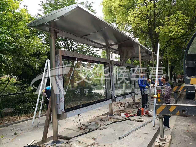 [17-4.20]苏州不锈钢候车亭第一批发货(图4)