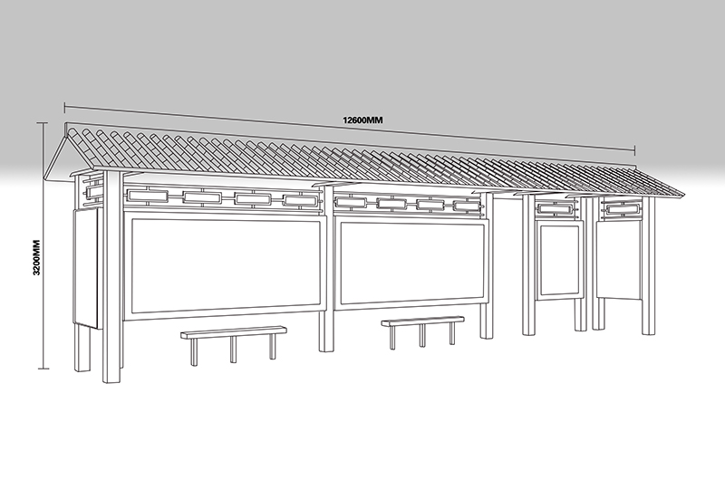 中式古典候车亭AH-3064(图3)