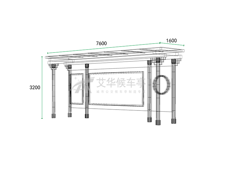 中式古典候车亭AH-3071(图3)