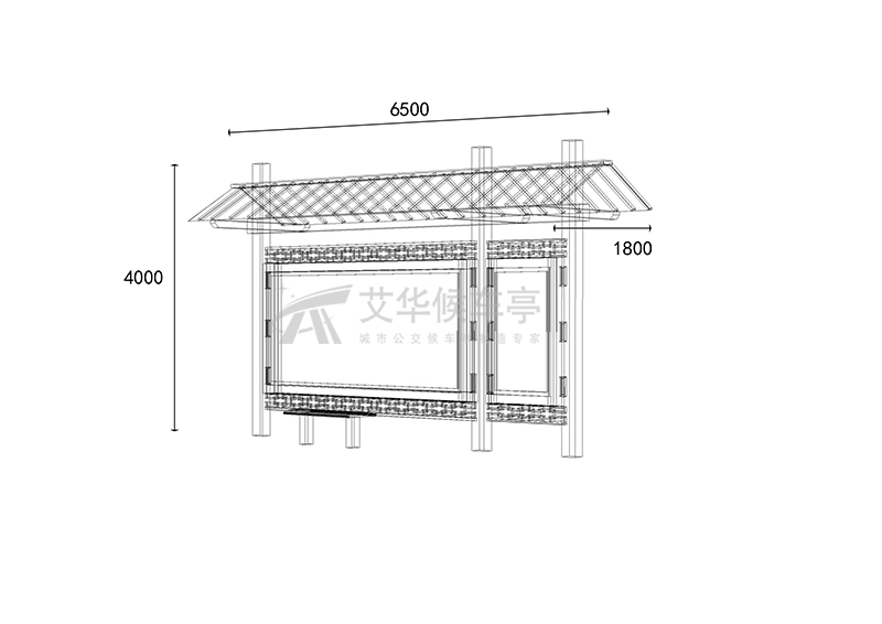 中式古典候车亭AH-3073(图3)