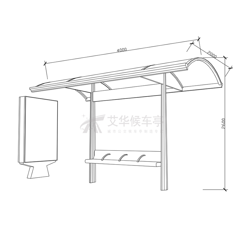 欧美系列候车亭AH-3078(图3)