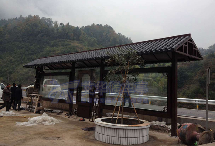 [12.10]贵州遵义仿古建筑候车亭项目发货(图3)
