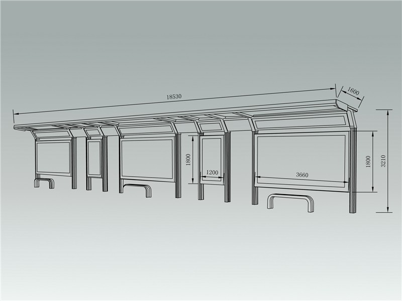 简约时尚候车亭AH-1188(图3)