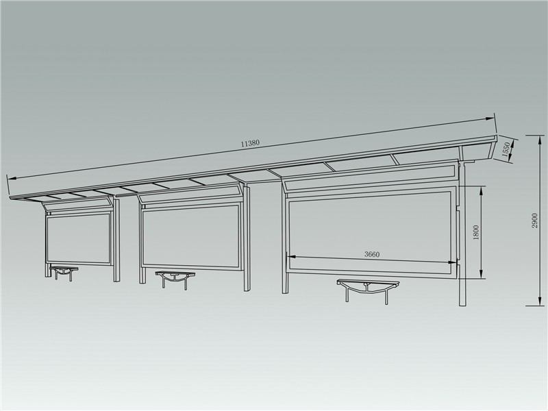 新款简约时尚候车亭AH-2707(图3)
