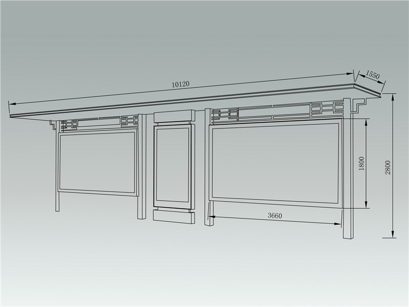 新款简约时尚候车亭AH-2713(图3)