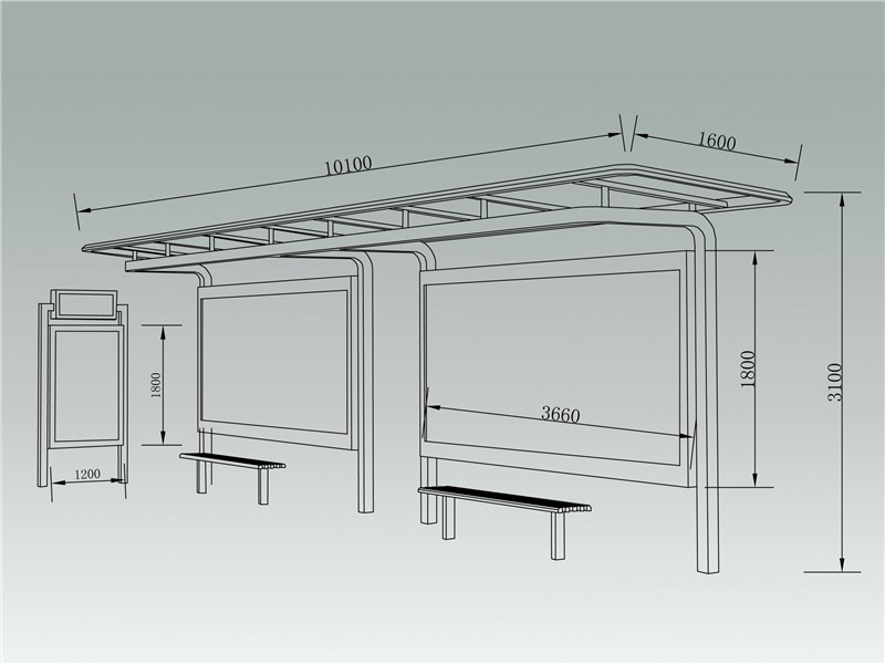 简约时尚候车亭AH-1089(图3)