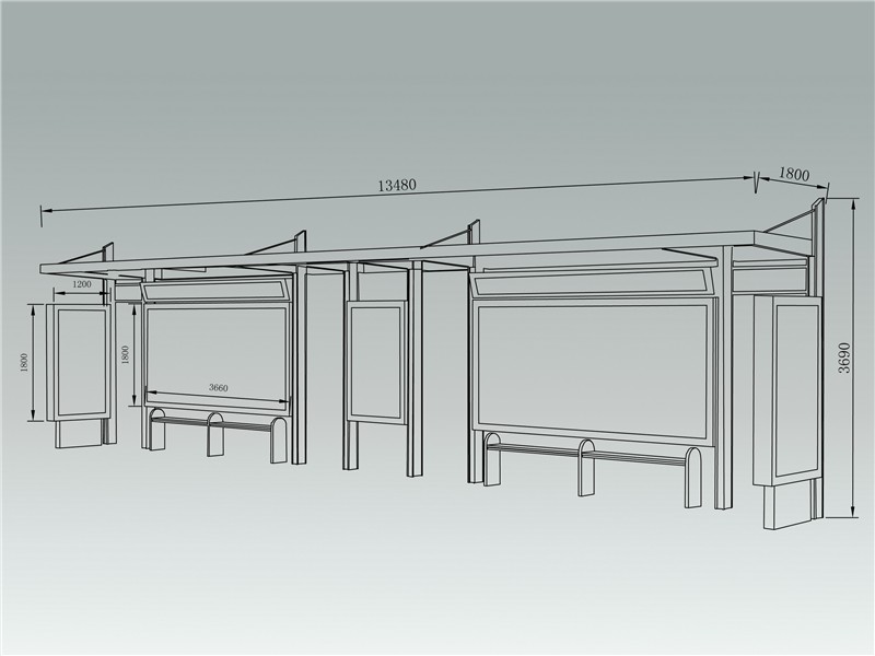 简约时尚候车亭AH-1335(图3)