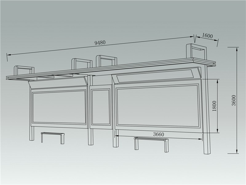 简约时尚候车亭AH-1351(图3)