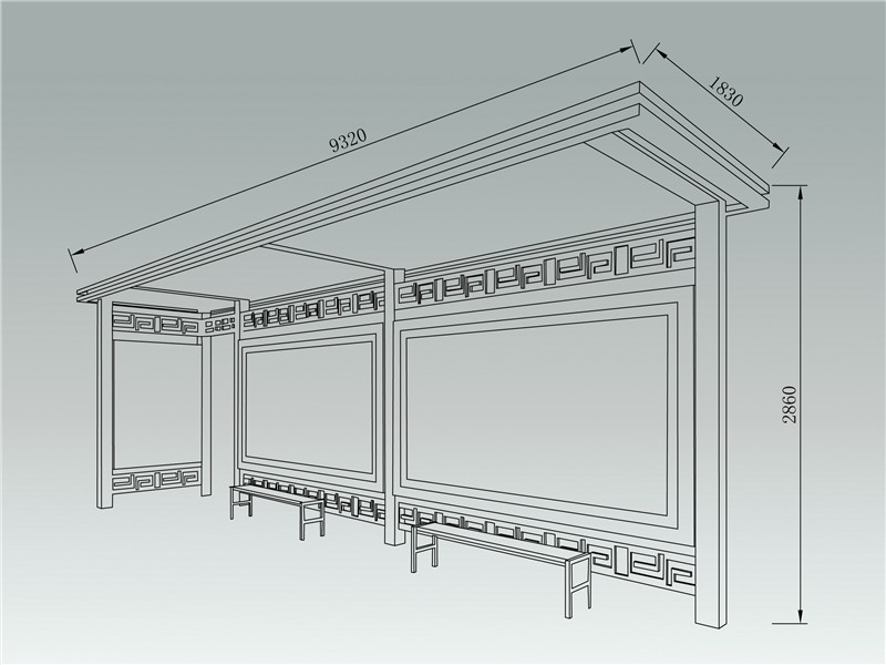 新款古典候车亭AH-2702(图3)