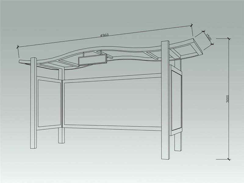 新款古典候车亭AH-2749(图3)