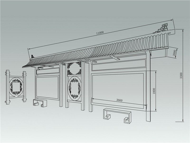 新款仿古候车亭AH-2704(图3)