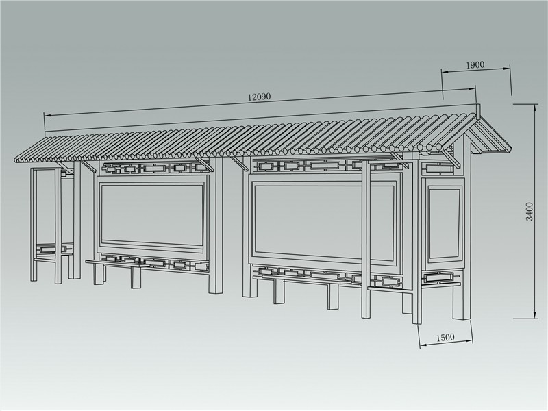 中式古典候车亭AH-1200(图3)