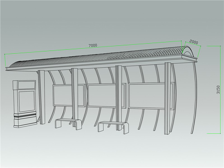 城市品位候车亭AH-2737(图3)