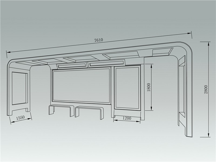 新款城市品位候车亭AH-2712(图3)