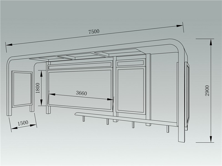 新款城市品位候车亭AH-2721(图3)