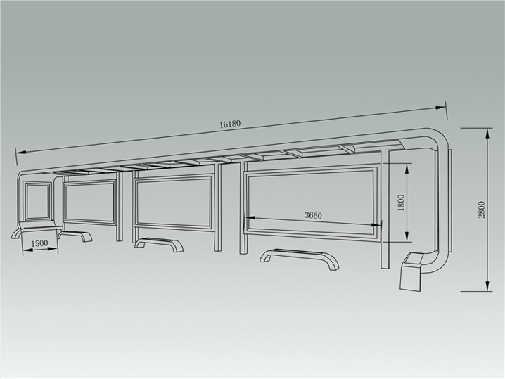 新款城市品位候车亭AH-2715(图3)