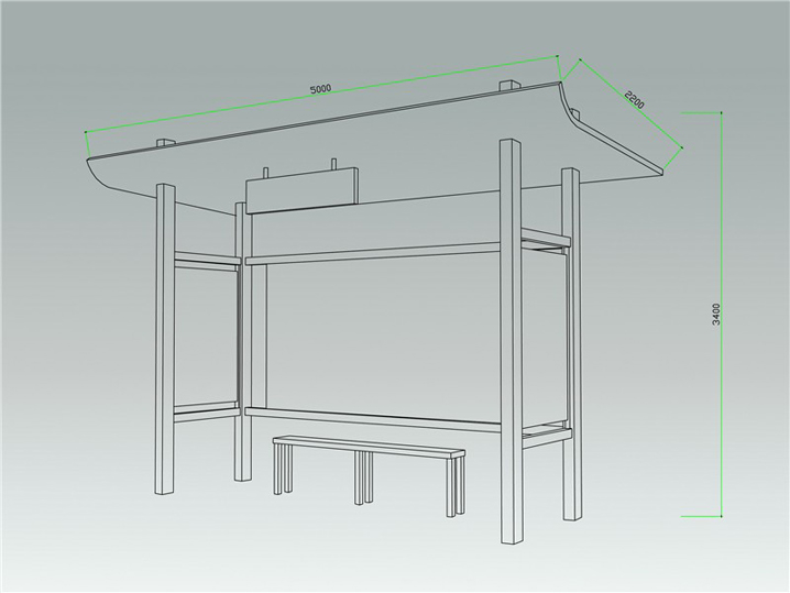 乡镇风采候车亭AH-2730(图3)