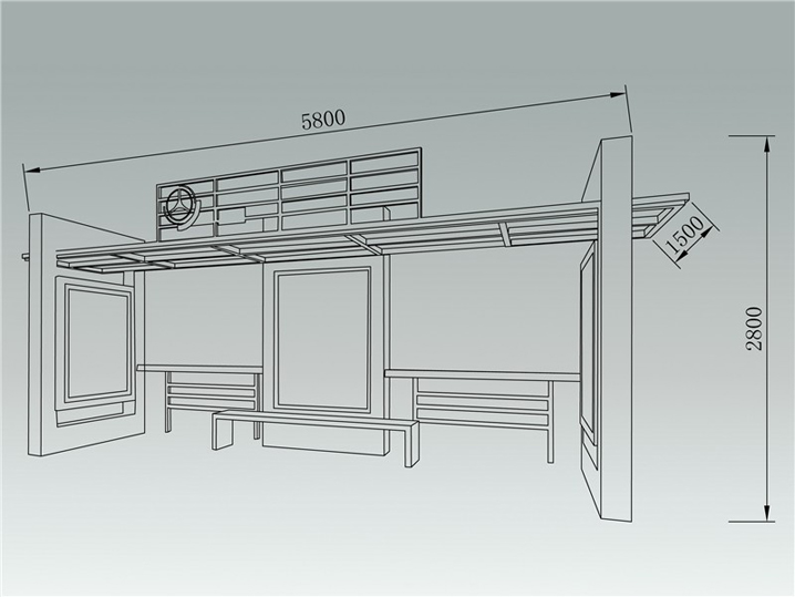新款乡镇风采候车亭AH-2720(图3)