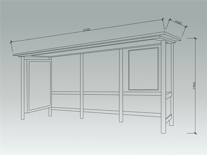 欧美系列候车亭AH-2766(图3)