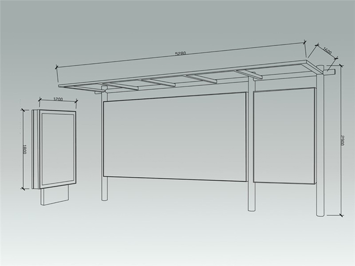 欧美系列候车亭AH-2760(图3)