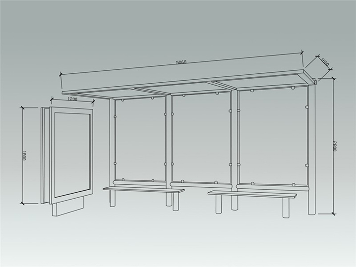 欧美系列候车亭AH-2759(图3)