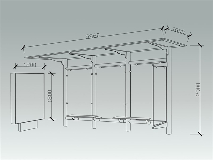 欧美系列候车亭AH-2758(图3)