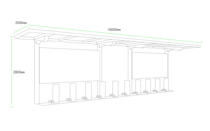 公共自行车棚AH-1174(图3)