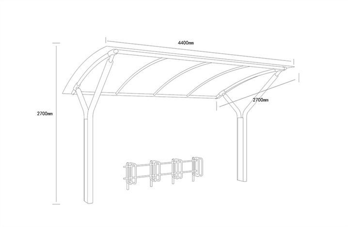 公共自行车棚AH-1170(图3)